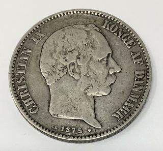 Denmark 2 Kroner 1875 Km798.  1