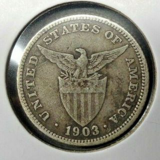1903 - (p) Us / Philippines 20 Twenty Centavos Coin Circulated - Silver Km 166