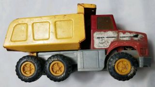Vintage 1989 Dongkook Red Yellow Diecast Plastic Nylint Toy Collect Dump Truck