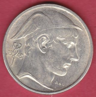 R Belgium Belgique 50 Francs Silver 1949 Xf Details 42810