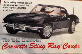 Danbury 1963 Chevrolet Corvette Sting Ray Coupe Brochure Only (no Car) - 1/24