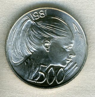 San Marino 500 Lire 1981 Woman 