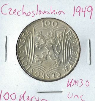 Coin Czechoslovakia 100 Korun 1949 Km30,  Silver,  Low Combined