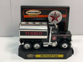 1/64 Matchbox Collectables - Texaco Oil 1981 Peterbilt Tanker And Display Stand