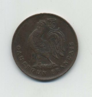 Cameroon,  Cameroun 1 Franc 1943 Km 5 Vf Bronze