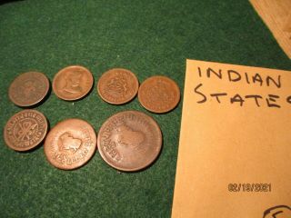 India Holy Cow,  Princely States Old Coins.  I Dont Know The Dates On Them.  18 -