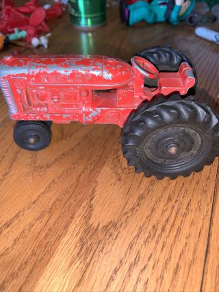 Vintage Hubley Kiddie Toy Farm Tractor With Accessories