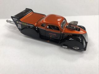 Orange Nitro Fish Coupe Muscle Machine Pro Mod 37 Chevy Coupe Pewter Motor