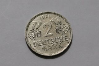Germany Federal 2 Mark 1951 D Scarce B34 6687