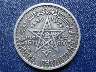 Morocco - Silver Coin - 500 Francs - 1956