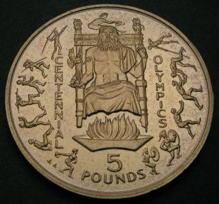 Gibraltar 5 Pounds 1996 Aa - Virenium - Centennial Olympics - Aunc - 3609