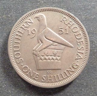 Southern Rhodesia - George Vi,  Cu - Ni 1 Shilling,  1951,  Toned