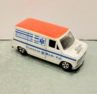 Vintage Ertl Cannonball Run 1981 Ford Van Ambulance Transcon Medi - Vac Rare