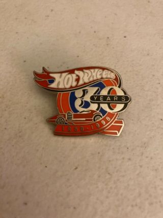 Usa Rare Hot Wheels 30 Years 1968 - 1998 Pin Back In Perfect Cond