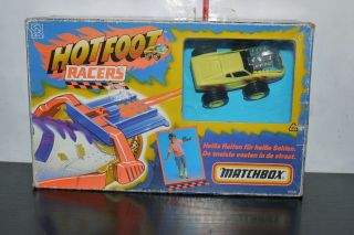 Vintage 1991 Matchbox Hot Foot Racers Yellow Toy Car Boxed