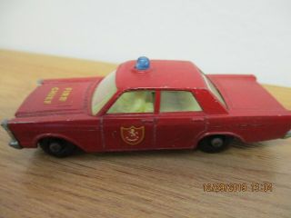Vintage Matchbox Lesney 1960 Red Ford Galaxie Fire Chief Car No.  55/59