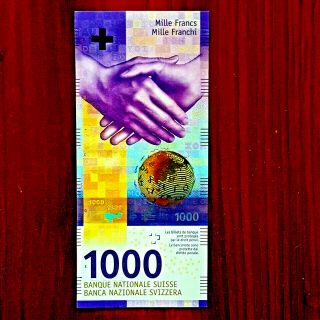 Switzerland Swiss 1000 Francs Franken Cir.  Note Xf/aunc