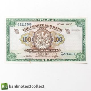 Hong Kong: 1 X 100 The Chartered Bank Dollar Banknote.