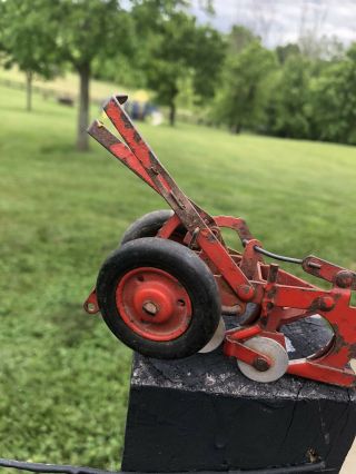 VINTAGE Metal Red McCormick Red 2 Bottom Plow - 1950s - RARE.  Tractor,  Farm,  toy 3