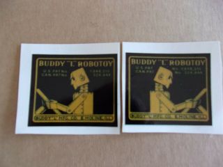 2 Buddy L Robotoy Truck Window Decals Or Stickers Old Stock? Great Shape