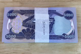 500,  000 Iraqi Dinar - 100 Bills X 5000 Currency Central Bank Of Iraq
