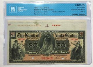 1897 - Canada - Bank Of Nova Scotia - 20 Dollars Specimen Banknote - Unc60