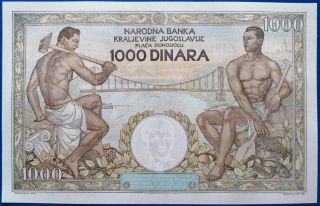 Yugoslavia,  Kingdom of Yugoslavia ; 1000 dinara 1935,  P - 33,  UNC 2
