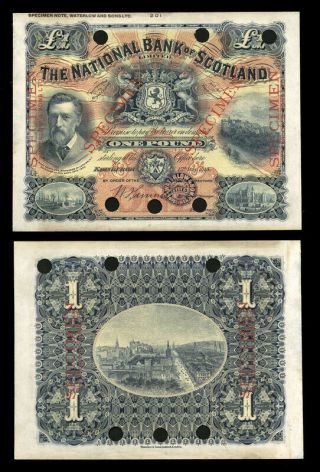 National Bank Of Scotland 1 Pound 1913 - Specimen Grade