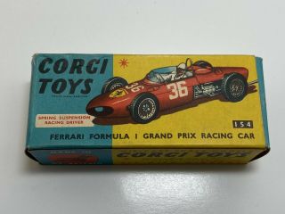 Corgi Toys 154 Ferrari Formula 1 Grand Prix Racing Car Die Cast Model Box Only