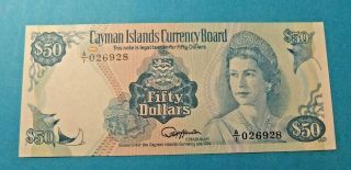 1974 Cayman Islands Currency Board 50 Dollars Bank Note - Unc