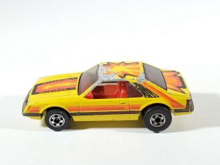 Vintage 1979 Hot Wheels Ford Mustang Turbo - Yellow Blackwall Fox Body 1/64