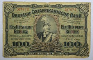 {do403d} German East Africa 100 Rupien 1905 P - 4 Fine Details