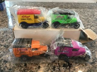 (set Of 4) Matchbox Kellogg’s Cereal Ford Model T Delivery Trucks