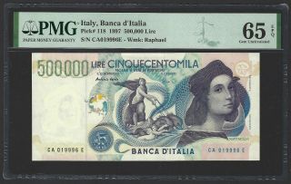 Italy 500,  000 Lire 1997,  P - 118 Highest Denomination,  Pmg 65 Epq Gem Unc,  Popular