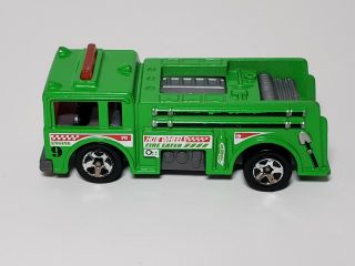 Vintage 1976 Mattel Hot Wheels Green Fire Truck Race Truck Fire Eater
