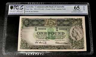 Australia 1 Pound 1953 Pick 30a First Type The Only Graded Gem Unc On Ebay