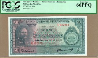 Portuguese Guinea: 50 Escudos Banknote,  (unc Pcgs66),  P - 40a,  30.  06.  1964,  No Rese