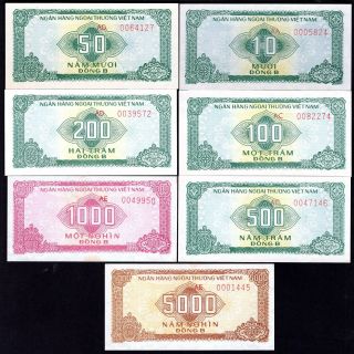 Vietnam,  Foreign Exchange Certificates (1987),  10 - 1,  000 Dong (fx1 - 7).