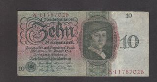 10 Reichsmark Fine Banknote From Germany 1924 Pick - 175 Extra Rare