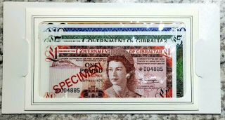 1978 Gibraltar 1,  5,  10,  20 Pound Specimen Bank Note Set Of 4.  Crisp Unc Gems Epq