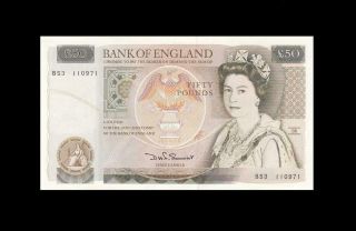1984 - 88 Bank Of England Qeii 50 Pounds Somerset " B " ( (gem Unc))