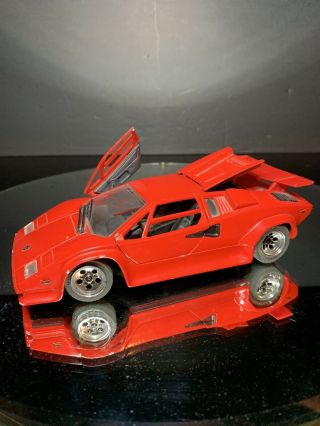 Majorette Lamborghini Countach 5000 Red 1:24 Die Cast Toy Car Made In France