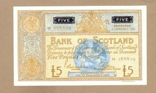 Scotland: 5 Pounds Banknote,  (unc),  P - 106c,  03.  03.  1967,