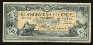 1917 Canadian Bank Of Commerce $10 - 75 - 16 - 04 - 12b