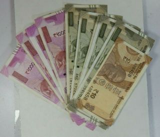 Indian Rupee Currency Paper Money Bank Notes Circulated 16010 Rupees Coin Bills