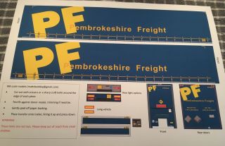 1/50 Pembrokeshire Freight Adhesive Decals,  Corgi Trailer,  Code 3 (wsi,  Tekno)