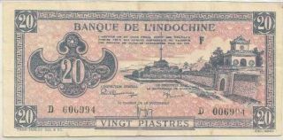 Indochina/Vietnam notes 20 Piastres - sign 10 - 1942/45 - - Different color - P 72 2