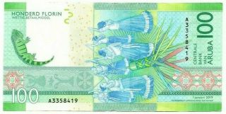 ARUBA 100 Florin Crisp aXF Banknote (2019) P - 24 Prefix A Paper Money 2