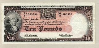 Commonwealth Of Australia 10 Pound Note