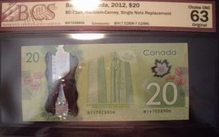 Canada 2012 Bc - 71aa $20 Snr Replacement Biv7028906 - Bcs Chunc - 63